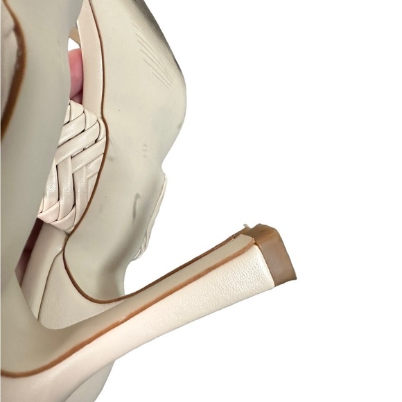 Vivianly Woven Strap Heel in Bone Open Toe Heels Sandal Size 8 - Picture 12 of 17